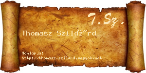 Thomasz Szilárd névjegykártya