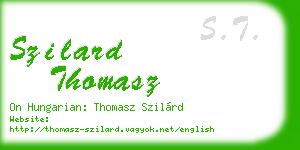 szilard thomasz business card
